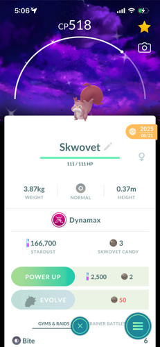 Shiny dynamax skwovet - shiny,