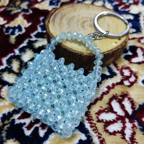 Borsa perle cristallo blu