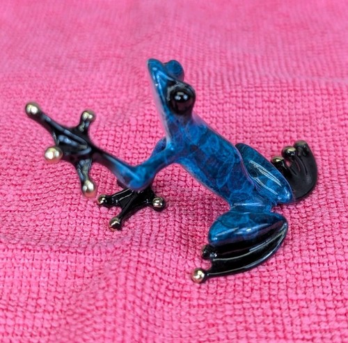 Mini scultura rana - , bronzo